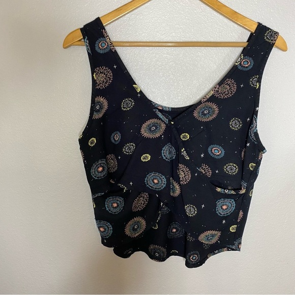 RVCA Top Black Fireworks Print Romper, Size Medium - Picture 10 of 10